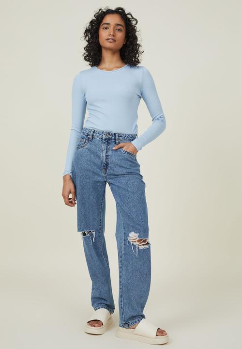 Cotton On - The one organic long sleeve top - seaside blue