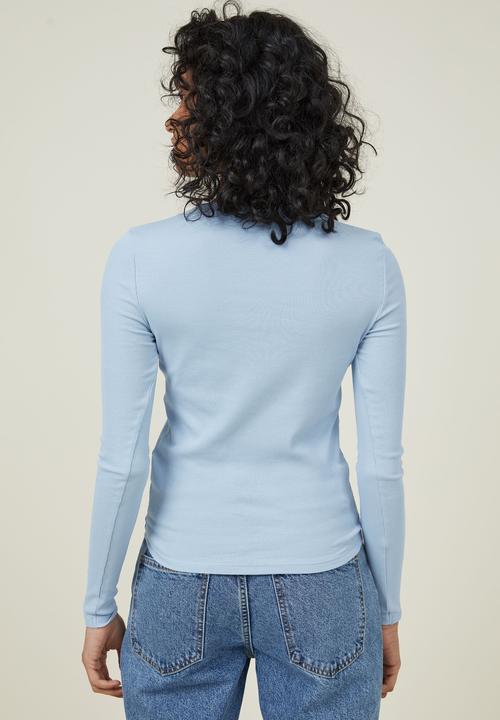 Cotton On - The one organic long sleeve top - seaside blue