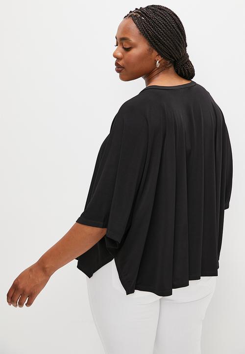 edit Plus - Asymmetrical hem top - black