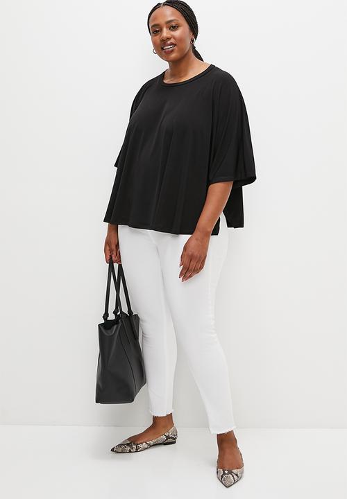 edit Plus - Asymmetrical hem top - black