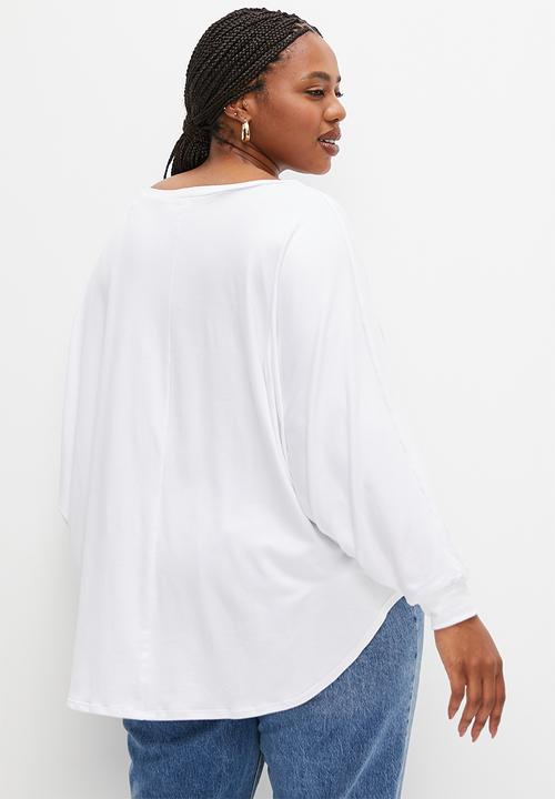edit Plus - Oversized dolman tee - white