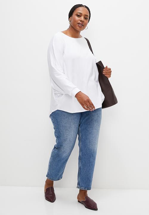 edit Plus - Oversized dolman tee - white