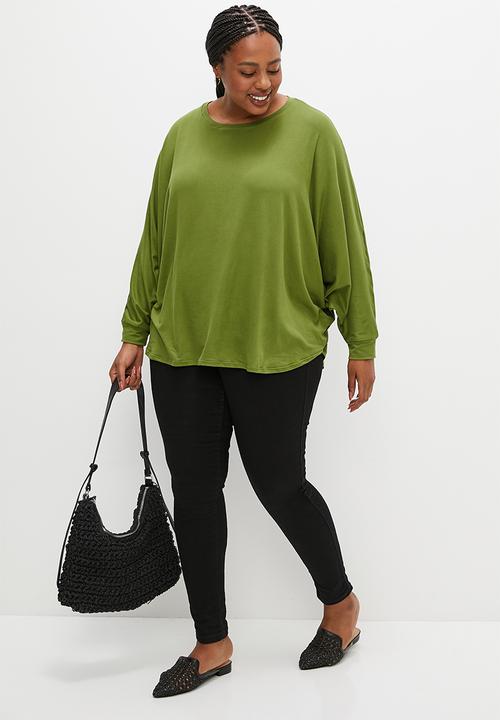 edit Plus - Oversized dolman tee - khaki