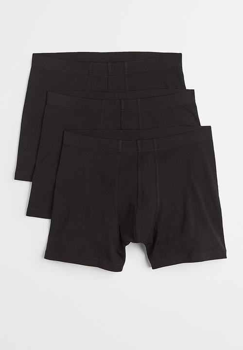 H&M - 3 Pack mid cotton trunks - black