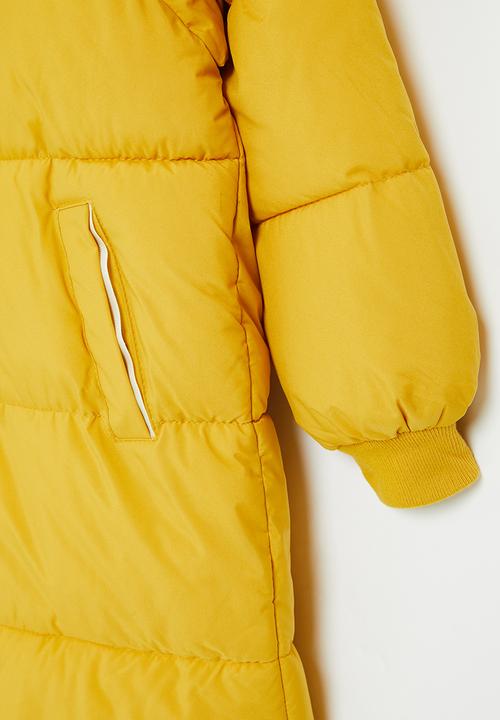 Pop Candy - Midi hooded puffer - yellow