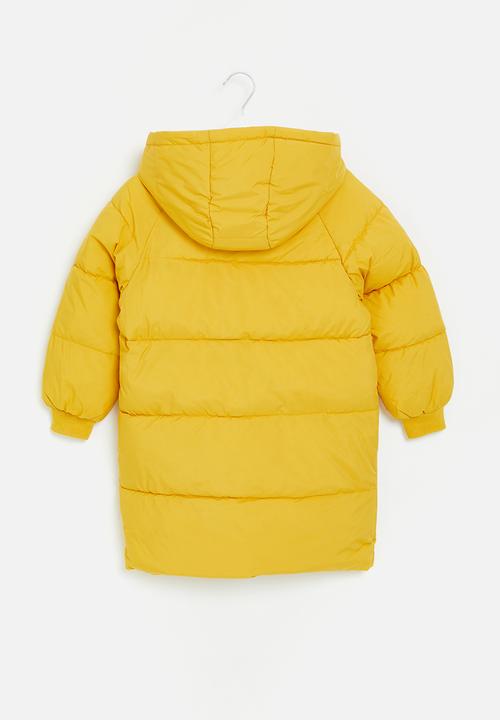 Pop Candy - Midi hooded puffer - yellow