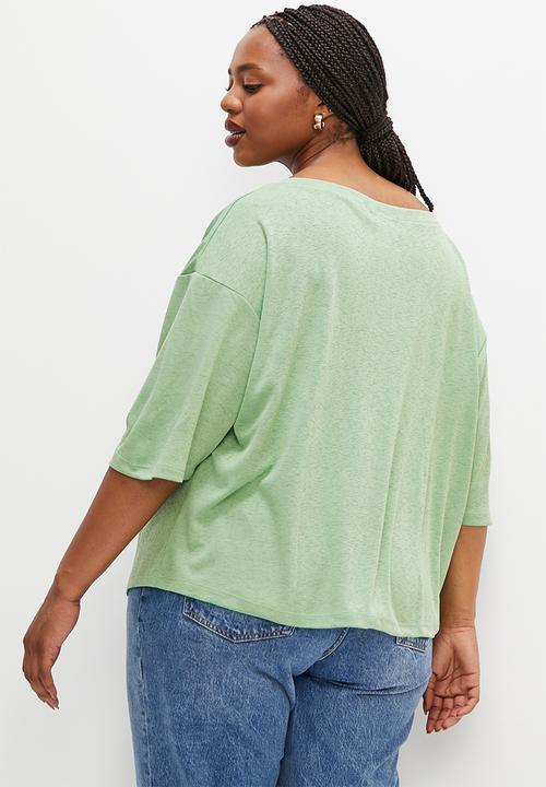 edit Plus - Slub crew relaxed top - mint