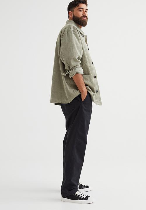 H&M - Relaxed fit twill pull-on trousers - black