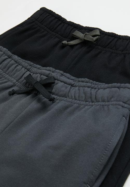 Superbalist - Younger boys 2 pack fleece jogger - black & charcoal