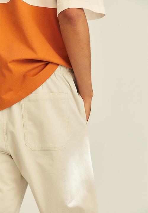 H&M - Relaxed fit twill pull-on trousers - light beige