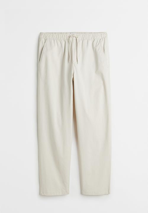 H&M - Relaxed fit twill pull-on trousers - light beige