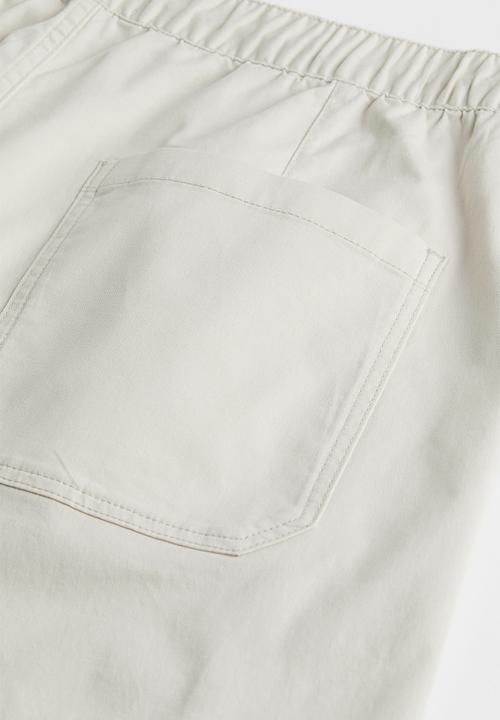 H&M - Relaxed fit twill pull-on trousers - light beige