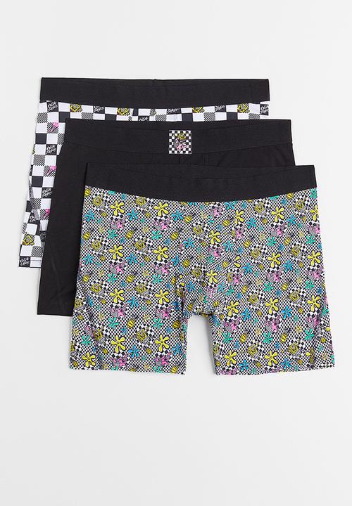 H&M - 3 Pack mid trunks - black/spongebob squarepants