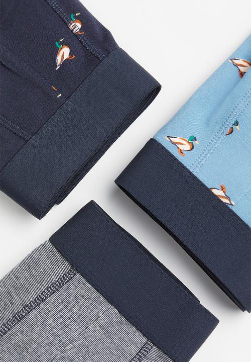 H&M - 3 Pack cotton short trunks - blue/ducks