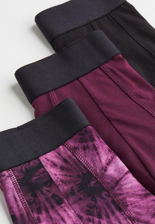 H&M - 3 Pack cotton short trunks - fuchsia/tie-dye