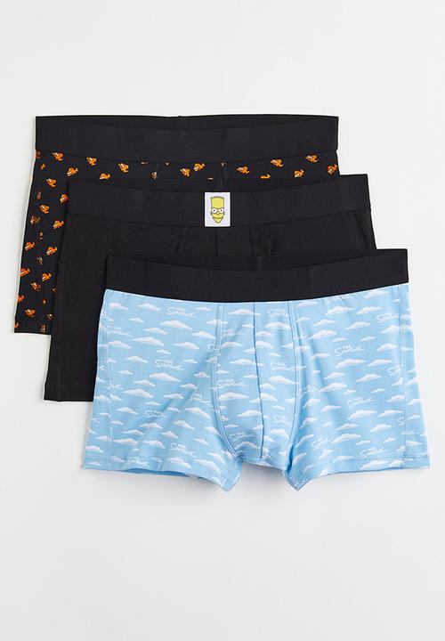 H&M - 3 Pack cotton short trunks - black/the simpsons