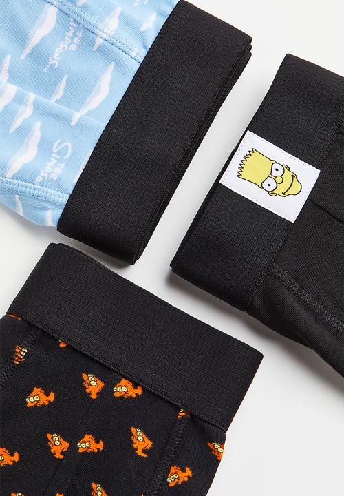 H&M - 3 Pack cotton short trunks - black/the simpsons