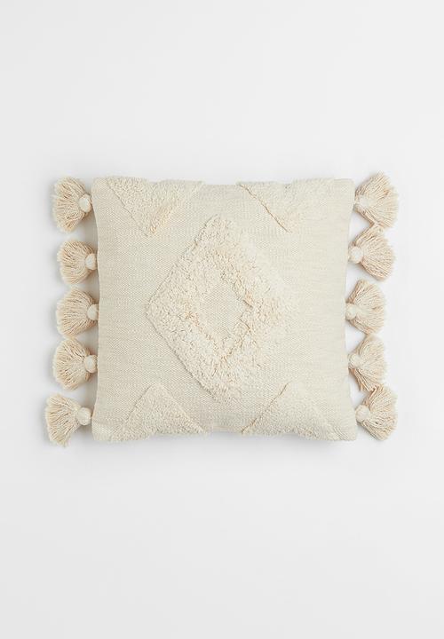 H&M - Cushion cover with tassels - beige