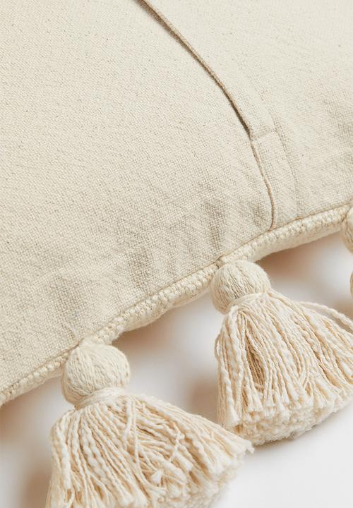 H&M - Cushion cover with tassels - beige