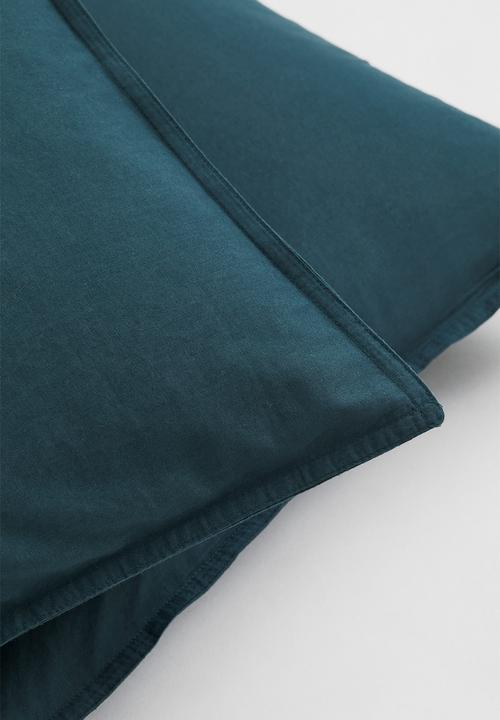 H&M - 2-pack cotton pillowcases - blue/turquoise