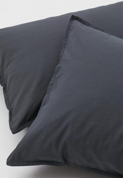 H&M - 2-pack cotton pillowcases - grey