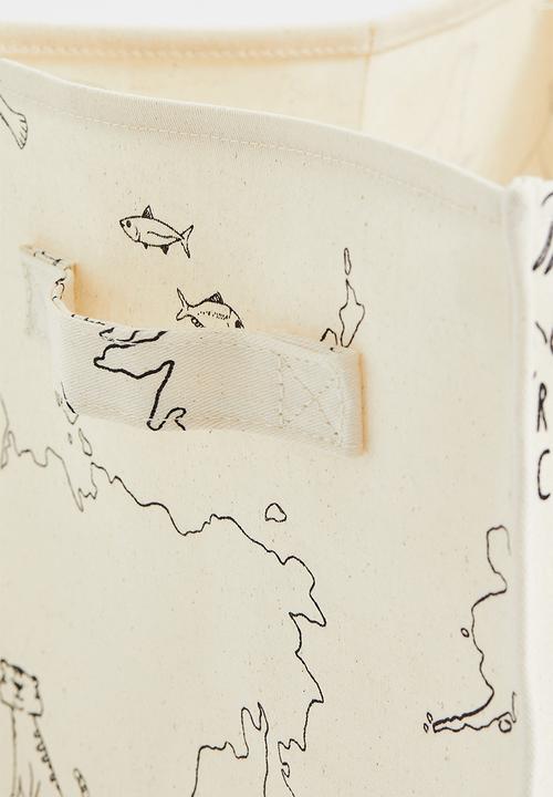 H&M - Printed storage basket - multi/white