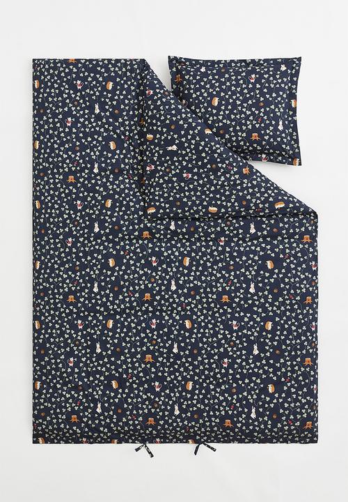 H&M - Patterned single duvet cover set - blue/multi