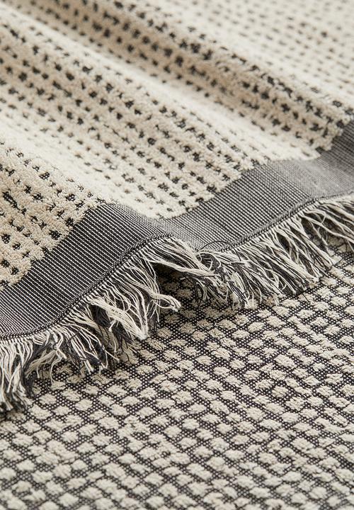 H&M - Textured cotton bath towel - beige/multi