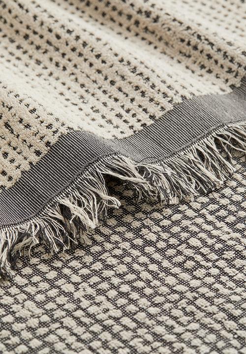 H&M - Textured cotton hand towel - beige/multi