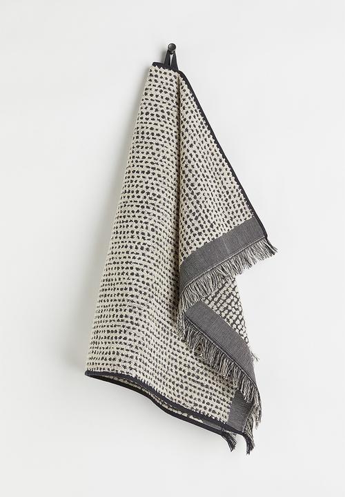 H&M - Textured cotton hand towel - beige/multi