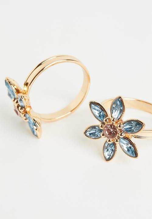 H&M - 2-pack napkin rings - blue/gold/multi