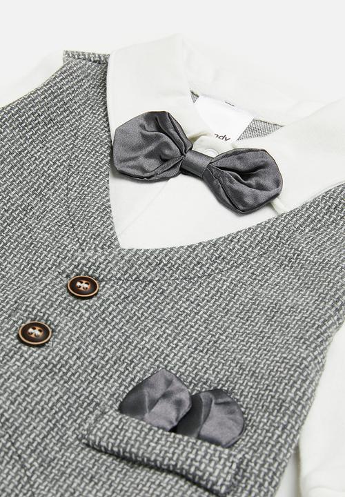 Pop Candy - Baby formal romper - grey