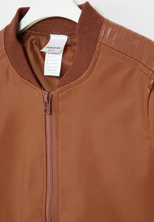 Pop Candy - Faux leather jacket - brown