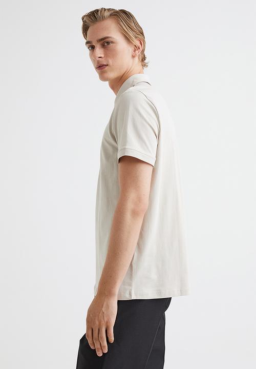 H&M - Slim fit polo shirt - light beige