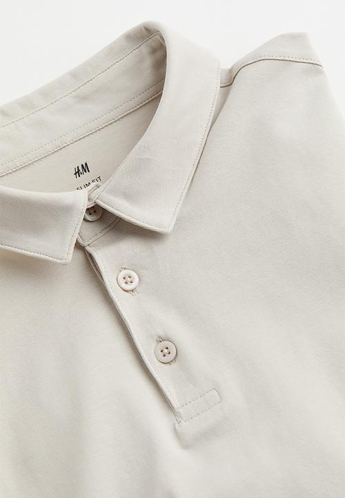 H&M - Slim fit polo shirt - light beige