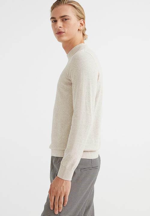H&M - Slim fit fine-knit turtleneck jumper - light beige