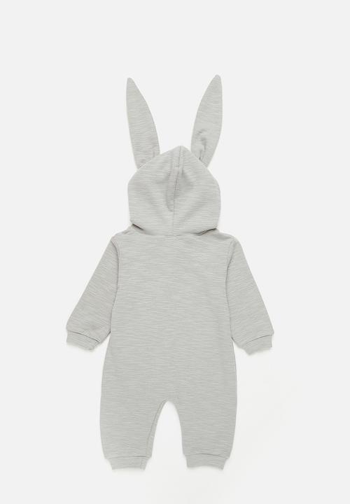 Pop Candy - Baby bunny romper - grey