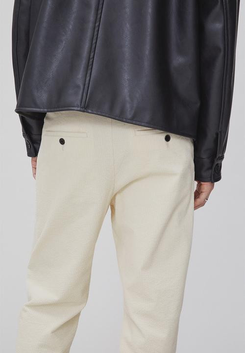 H&M - Regular fit corduroy trousers - cream