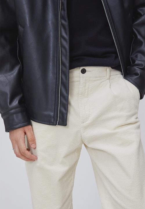 H&M - Regular fit corduroy trousers - cream