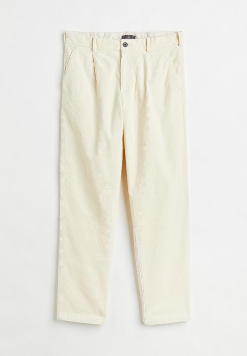 H&M - Regular fit corduroy trousers - cream