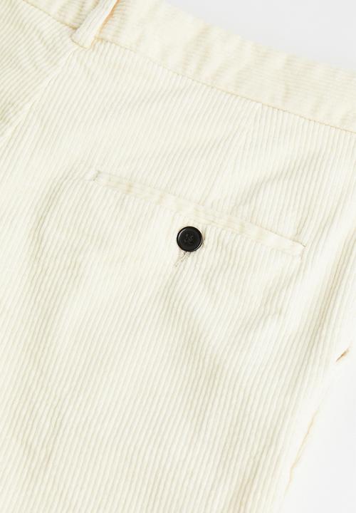 H&M - Regular fit corduroy trousers - cream