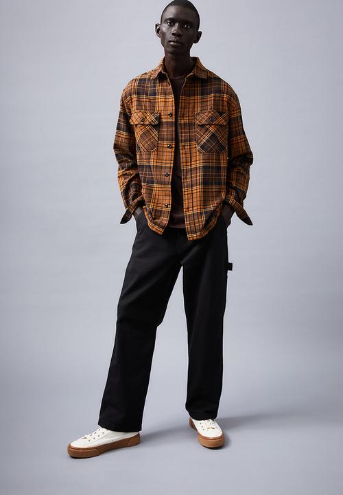 H&M - Relaxed fit overshirt - brown/checked
