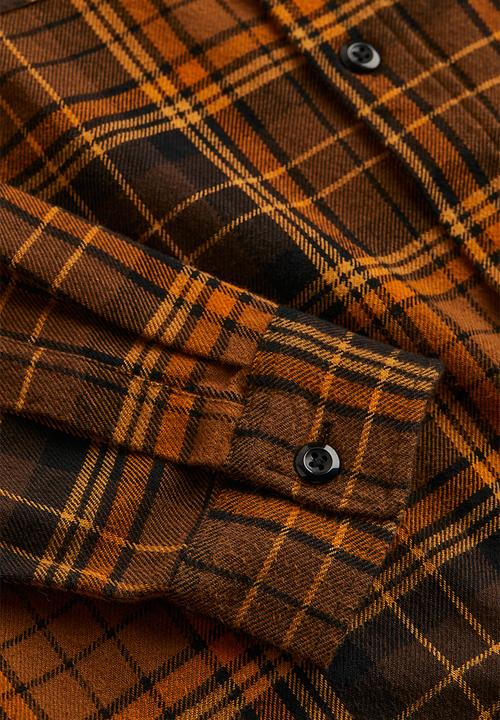 H&M - Relaxed fit overshirt - brown/checked
