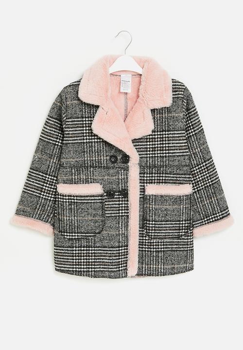 Pop Candy - Girls check coat - multi