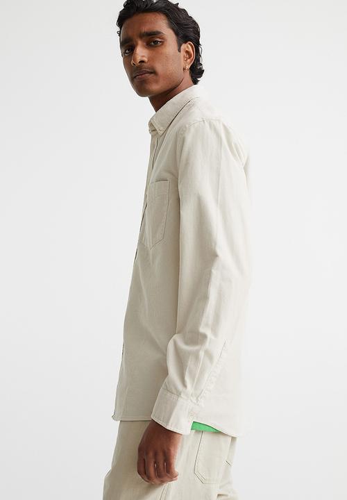 H&M - Regular fit corduroy shirt - cream