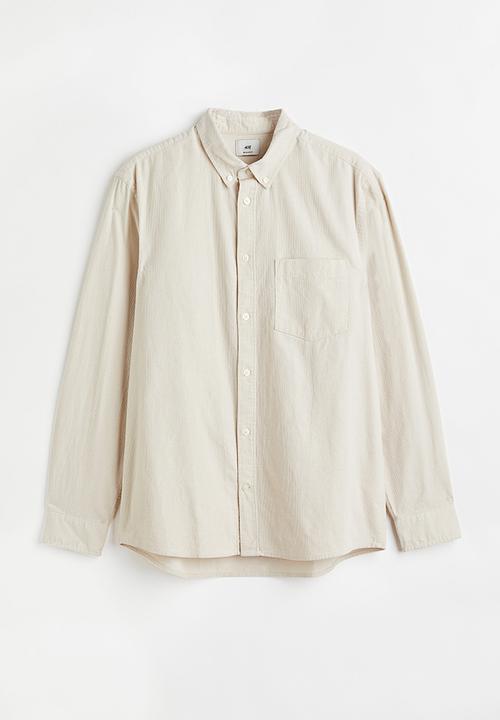 H&M - Regular fit corduroy shirt - cream
