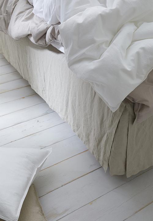 H&M - Washed cotton duvet cover set - white