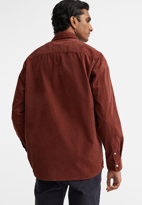 H&M - Regular fit corduroy shirt - rust red