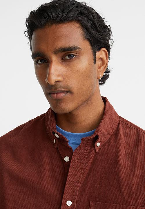 H&M - Regular fit corduroy shirt - rust red