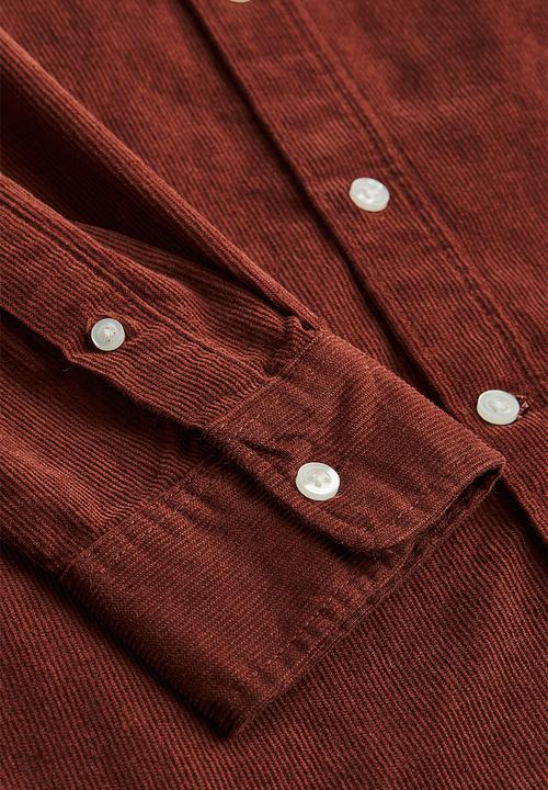 H&M - Regular fit corduroy shirt - rust red